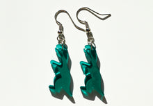 Load image into Gallery viewer, green dinosaur earrings
