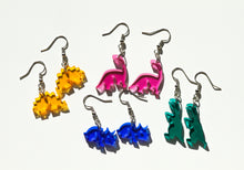 Load image into Gallery viewer, colorful dinosaur earrings
