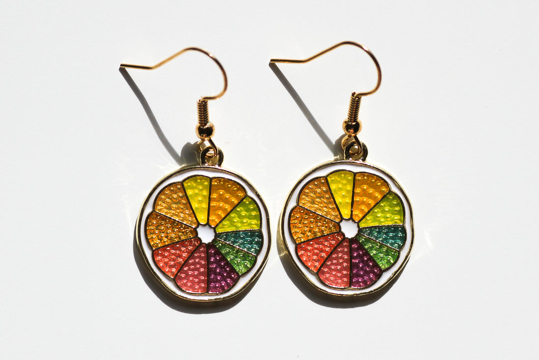 Rainbow Lemon Earrings
