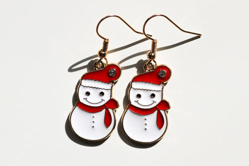 snowman earrings