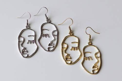 abstract picasso face earrings