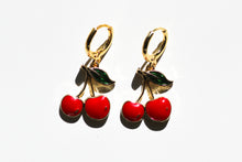 Load image into Gallery viewer, cherry earrings huggie hook
