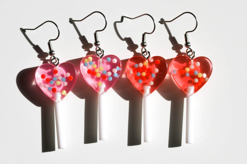 heart lollipop earrings