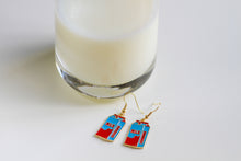 Load image into Gallery viewer, milk carton earrings with milk
