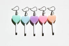 Load image into Gallery viewer, Pastel Heart Lollipop Earrings
