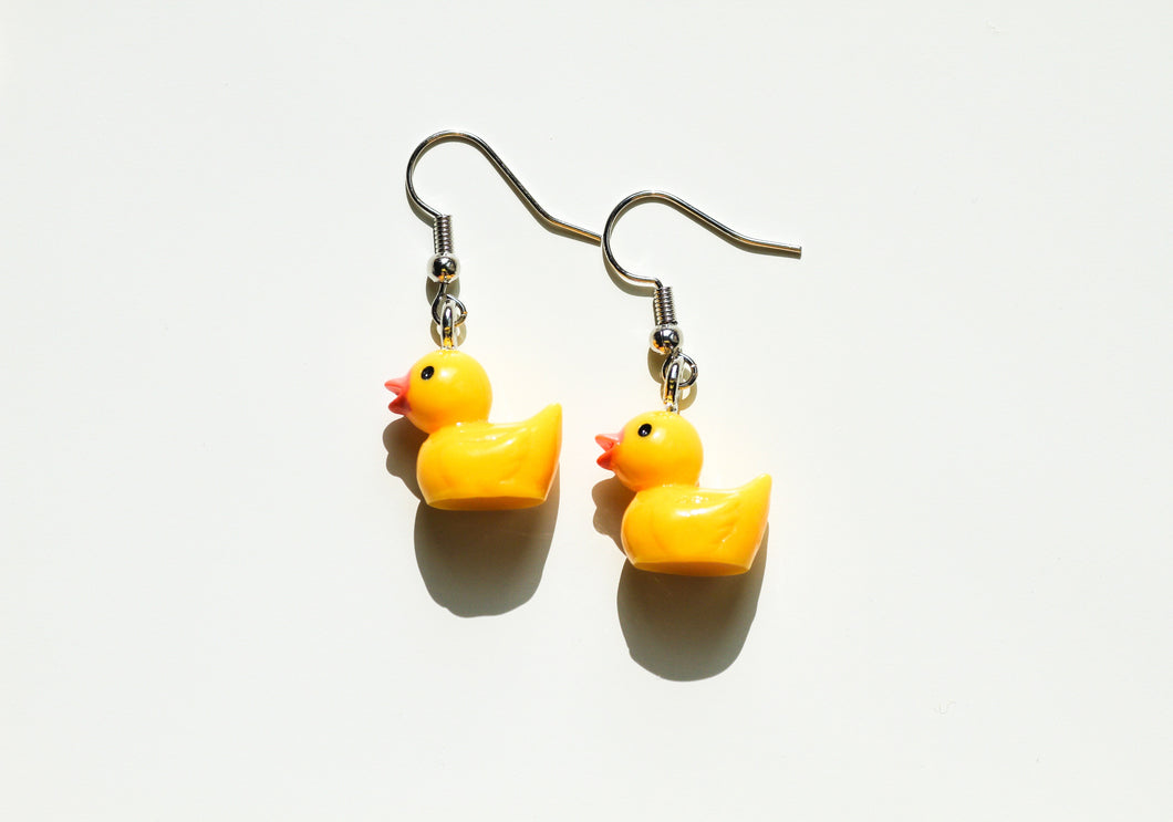 yellow duck earrings