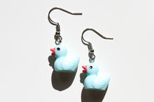 Load image into Gallery viewer, blue duck earrings
