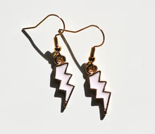 Load image into Gallery viewer, white lightning bolt earrings
