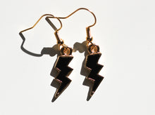 Load image into Gallery viewer, black lightning bolt earrings
