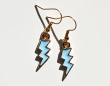 Load image into Gallery viewer, blue lightning bolt earrings
