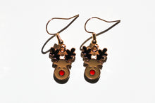 Load image into Gallery viewer, brown reindeer earrings
