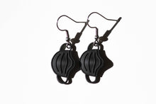 Load image into Gallery viewer, black face mask earrings
