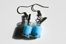 Load image into Gallery viewer, blue boba tea earrings
