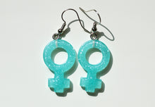 Load image into Gallery viewer, blue Girl Symbol Earrings
