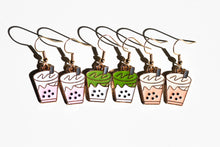 Load image into Gallery viewer, boba tea charm earrings

