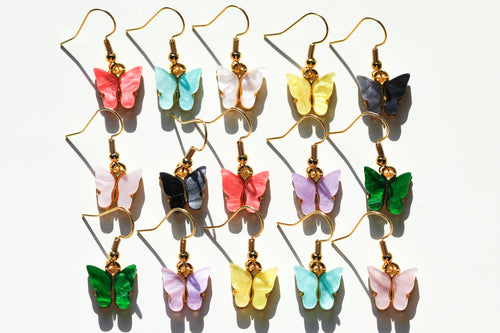 colorful butterfly earrings