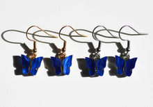 Load image into Gallery viewer, dark blue butterfly earrings
