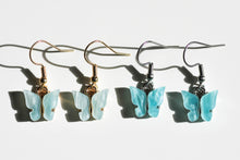 Load image into Gallery viewer, light blue butterfly earrings
