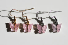 Load image into Gallery viewer, light pink butterfly earrings
