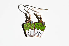 Load image into Gallery viewer, green boba tea charm earrings
