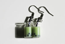 Load image into Gallery viewer, green boba tea earrings
