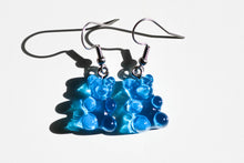 Load image into Gallery viewer, blue gummy bear earrings
