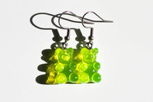 Load image into Gallery viewer, green gummy bear earrings
