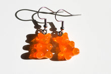 Load image into Gallery viewer, orange gummy bear earrings

