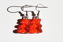 Load image into Gallery viewer, red gummy bear earrings
