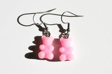 Load image into Gallery viewer, solid pink gummy bear earrings
