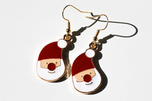 holiday christmas santa claus earrings