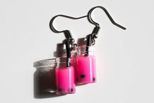 Load image into Gallery viewer, hot pink boba tea earrings
