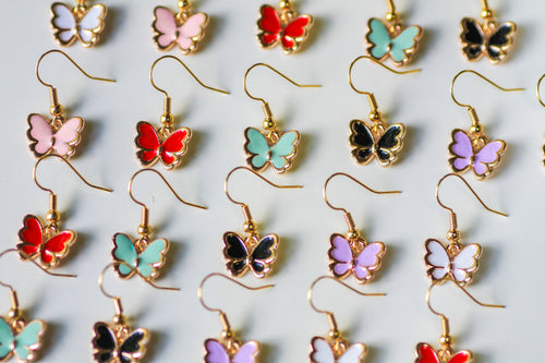 butterfly earrings with gold accent