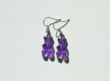 Load image into Gallery viewer, purple gummy bear earrings
