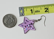 Load image into Gallery viewer, glitter star earrings size
