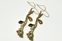 Load image into Gallery viewer, golden rose earrings
