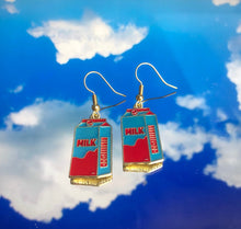Load image into Gallery viewer, mllk carton earrings sky background
