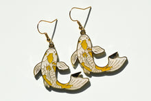 Load image into Gallery viewer, yellow koi fish earrings
