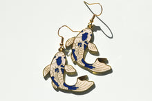 Load image into Gallery viewer, blue koi fish earrings
