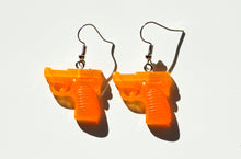 Load image into Gallery viewer, orange pistol earrings
