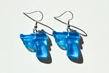 Load image into Gallery viewer, blue pistol earrings
