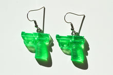 Load image into Gallery viewer, green pistol earrings
