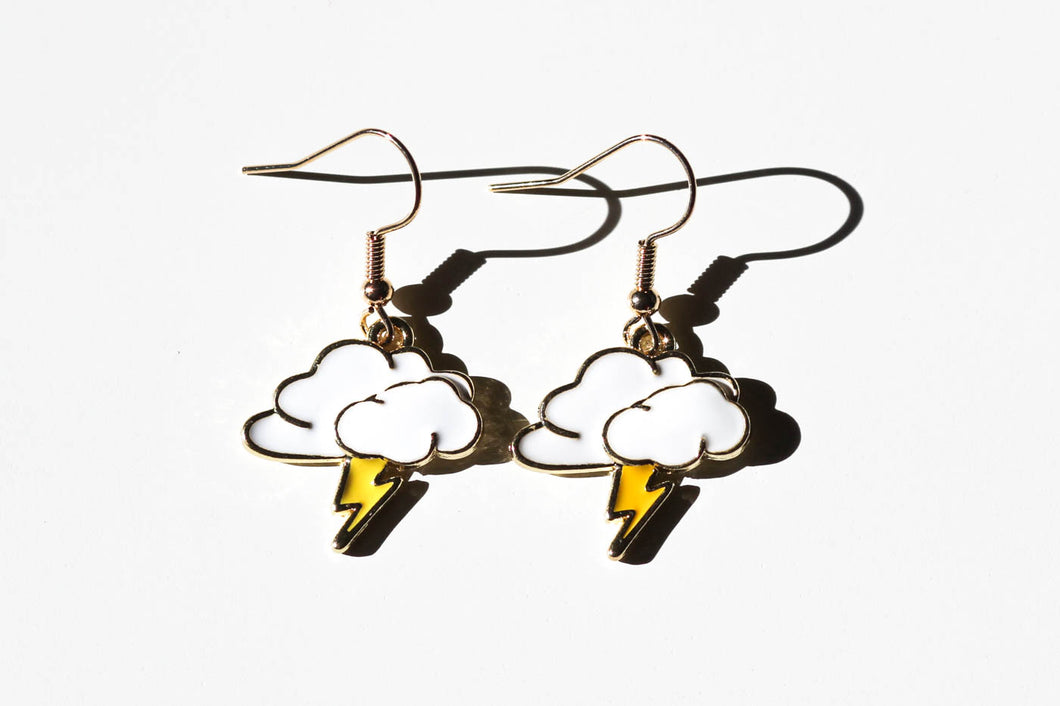 lightning cloud earrings