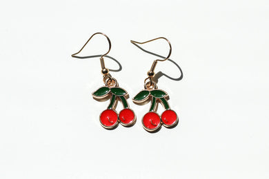 mini cherry earrings