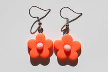 Load image into Gallery viewer, orange colorful flower earrings
