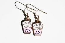 Load image into Gallery viewer, pink boba tea charm earrings
