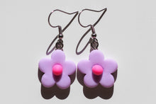 Load image into Gallery viewer, purple colorful flower earrings

