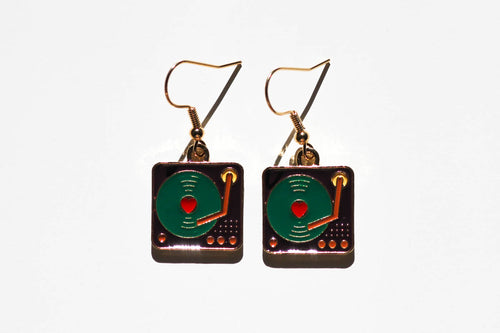 record player earrings
