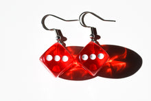 Load image into Gallery viewer, red dice earrings

