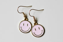 Load image into Gallery viewer, smiley face earrings light pink
